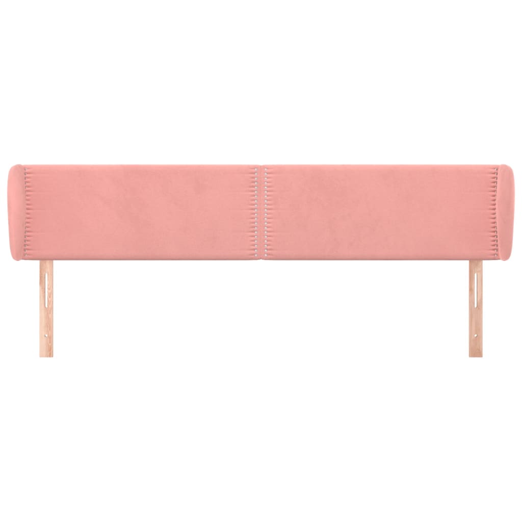 Hoofdbord Met Randen Fluweel 183 x 23 x 78/88 cm Roze