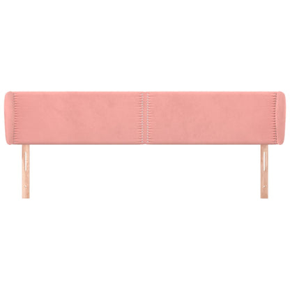 Hoofdbord Met Randen Fluweel 183 x 23 x 78/88 cm Roze