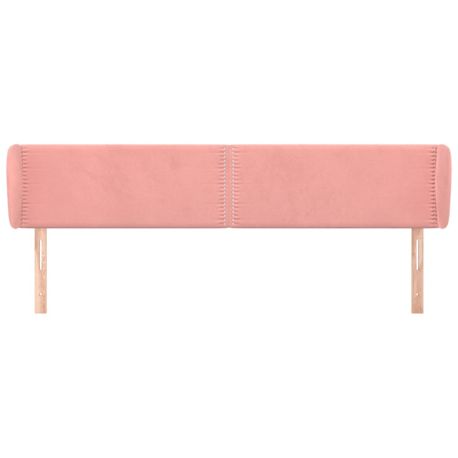 Hoofdbord Met Randen Fluweel 183 x 23 x 78/88 cm Roze