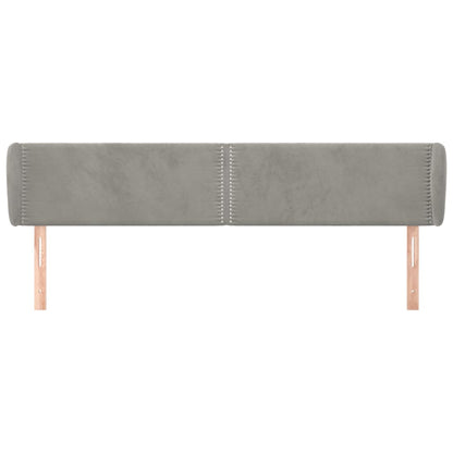 Hoofdbord Met Randen Fluweel 203 x 23 x 78/88 cm Lichtgrijs