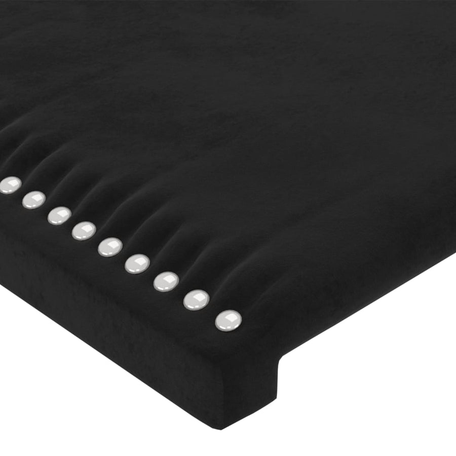 Hoofdbord Met Randen Fluweel 203 x 23 x 78/88 cm Zwart