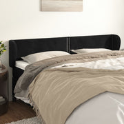 Hoofdbord 203x23x78/88 cm fluweel zwart