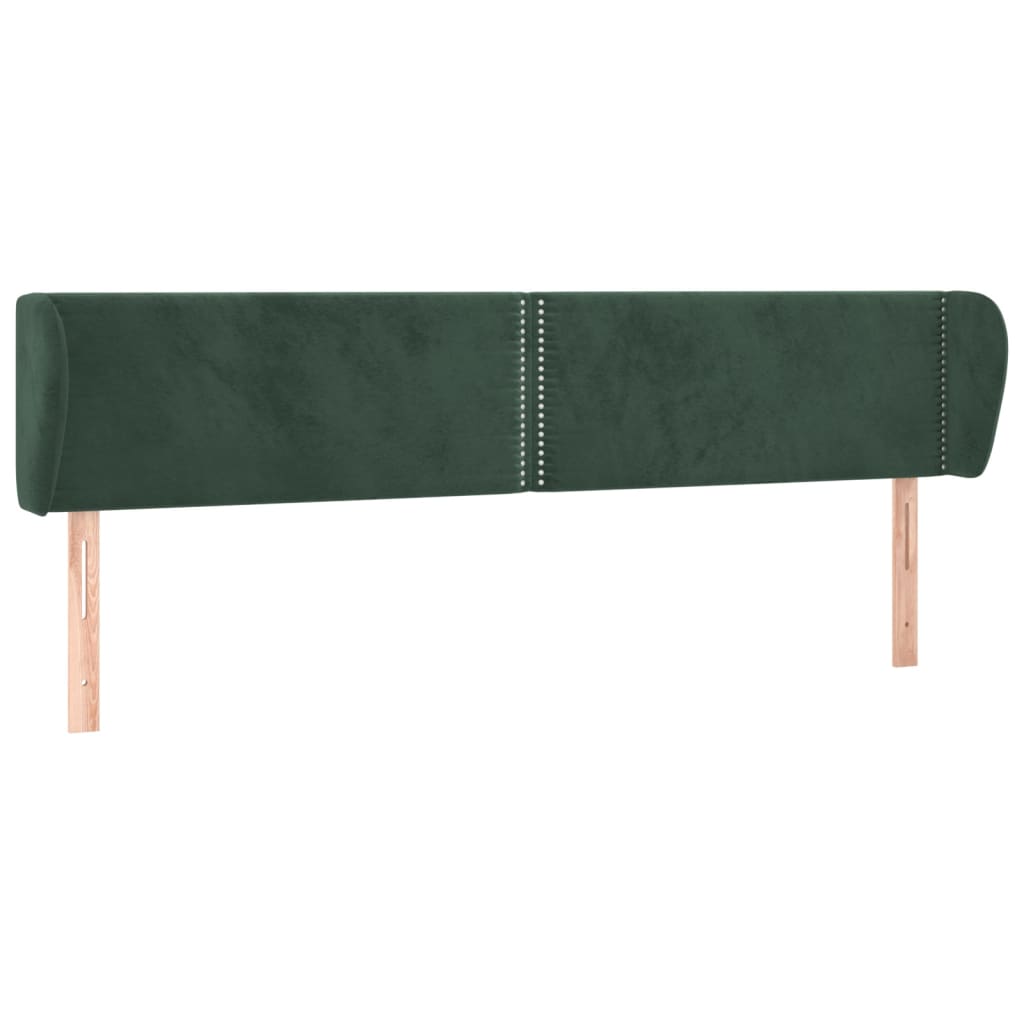 Hoofdbord Met Randen Fluweel 203 x 23 x 78/88 cm Donkergroen