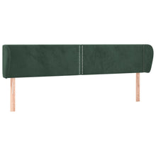 Hoofdbord Met Randen Fluweel 203 x 23 x 78/88 cm Donkergroen