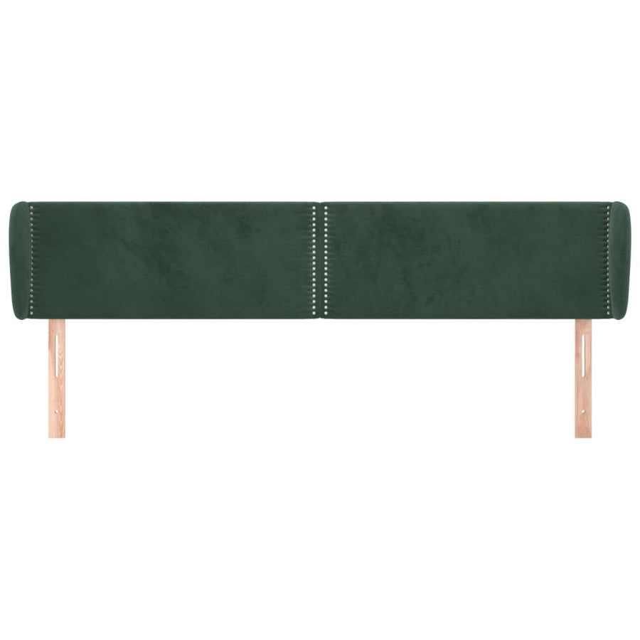 Hoofdbord Met Randen Fluweel 203 x 23 x 78/88 cm Donkergroen