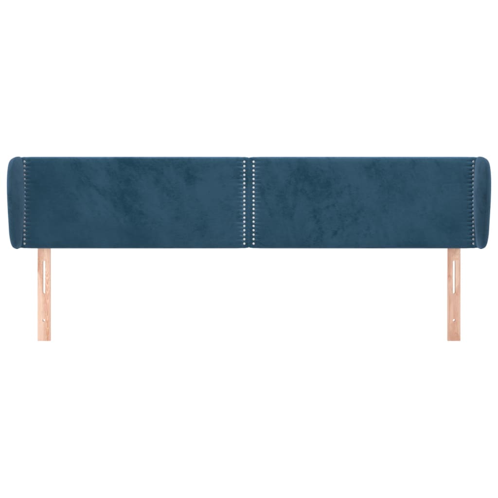 Hoofdbord Met Randen Fluweel 1 203 x 23 x 78/88 cm Donkerblauw