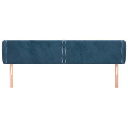 Hoofdbord Met Randen Fluweel 1 203 x 23 x 78/88 cm Donkerblauw