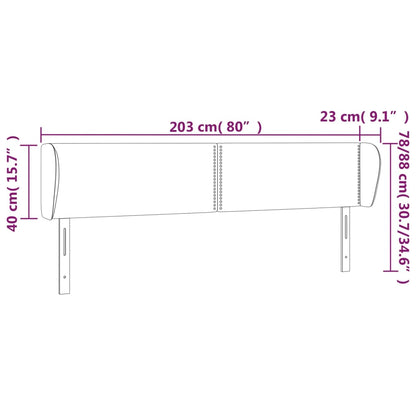 Hoofdbord Met Randen Fluweel 1 203 x 23 x 78/88 cm Donkerblauw
