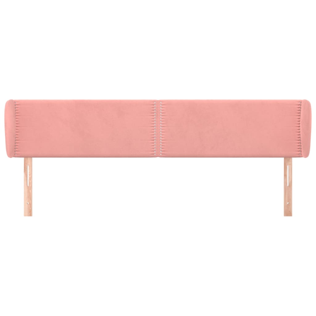 Hoofdbord Met Randen Fluweel 203 x 23 x 78/88 cm Roze