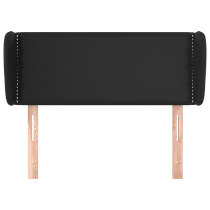 Hoofdbord met randen 83x23x78/88 cm kunstleer zwart 83 x 23 x 78/88 cm Zwart