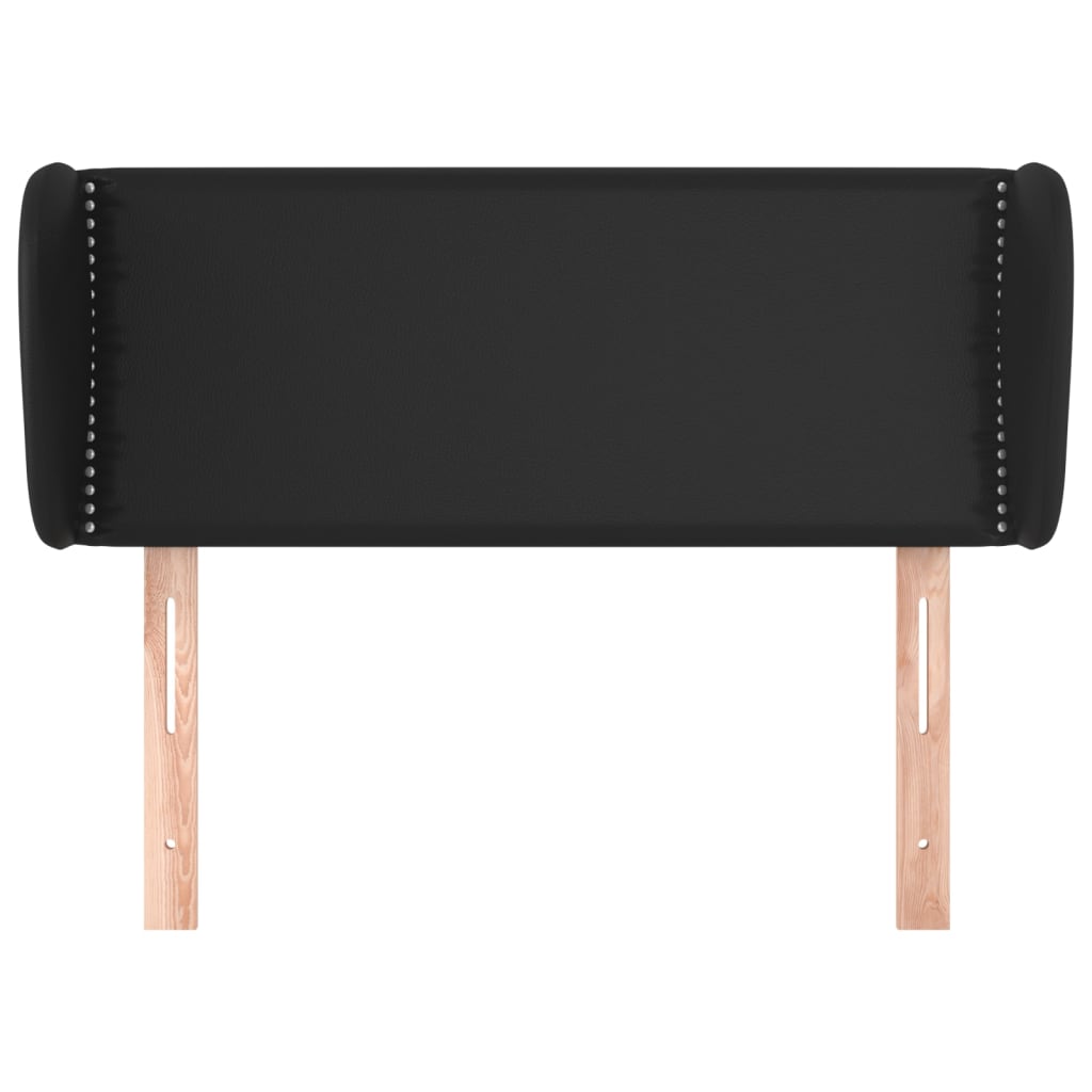 Hoofdbord met randen 93x23x78/88 cm kunstleer zwart 93 x 23 x 78/88 cm Zwart