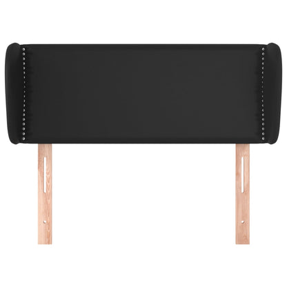 Hoofdbord met randen 93x23x78/88 cm kunstleer zwart 93 x 23 x 78/88 cm Zwart