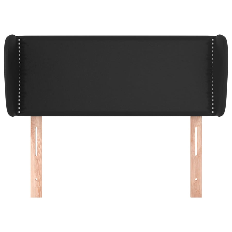 Hoofdbord met randen 93x23x78/88 cm kunstleer zwart 93 x 23 x 78/88 cm Zwart