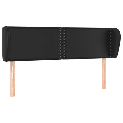 Hoofdbord met randen 147x23x78/88 cm kunstleer zwart 147 x 23 x 78/88 cm Zwart