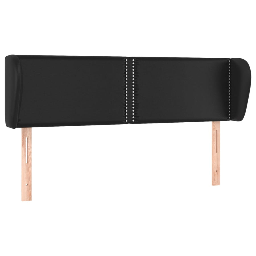 Hoofdbord met randen 147x23x78/88 cm kunstleer zwart 147 x 23 x 78/88 cm Zwart