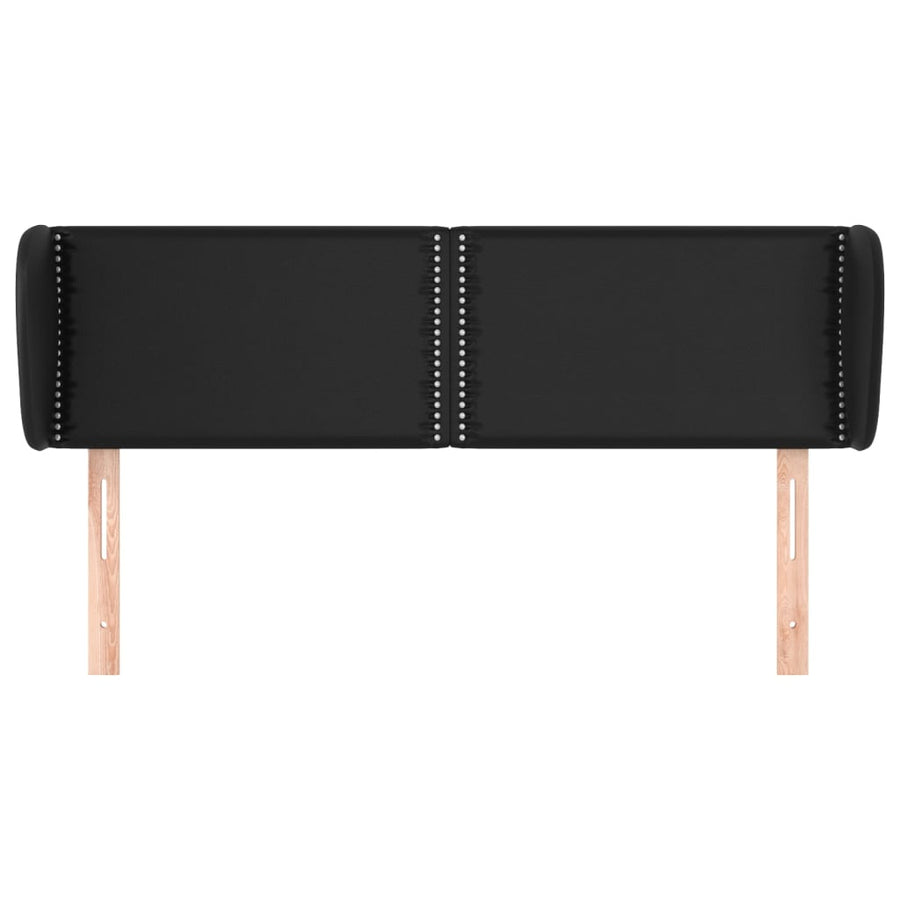 Hoofdbord met randen 147x23x78/88 cm kunstleer zwart 147 x 23 x 78/88 cm Zwart