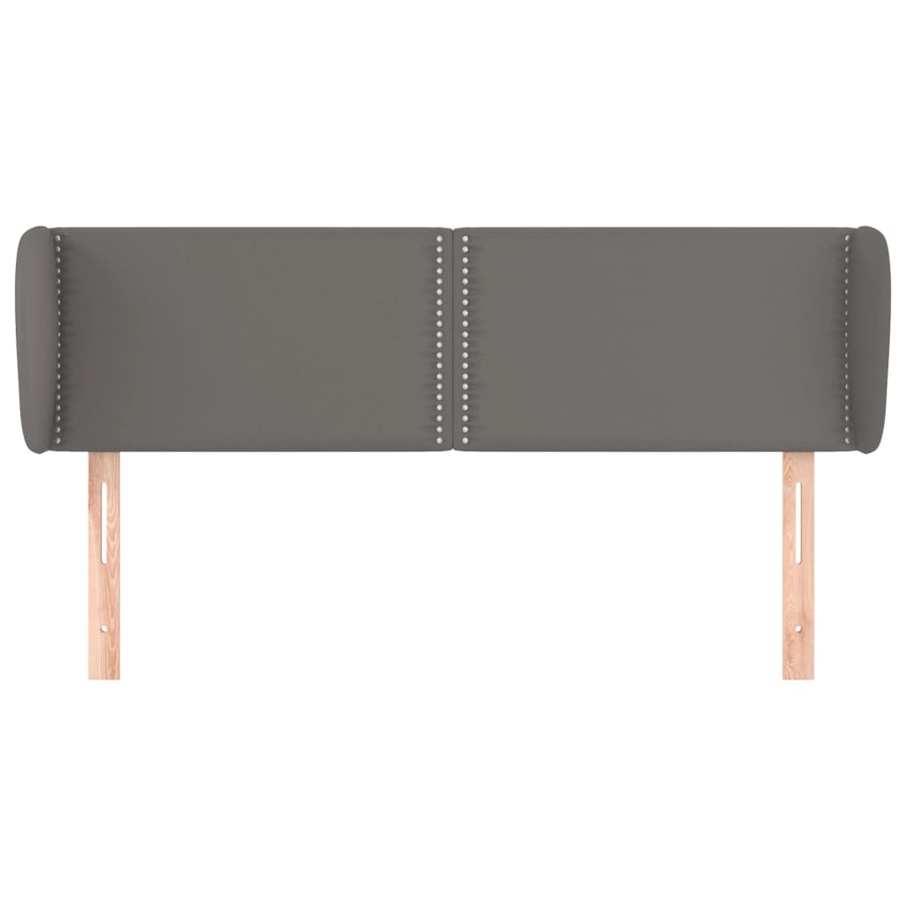 Hoofdbord met randen 147x23x78/88 cm kunstleer grijs 147 x 23 x 78/88 cm Grijs