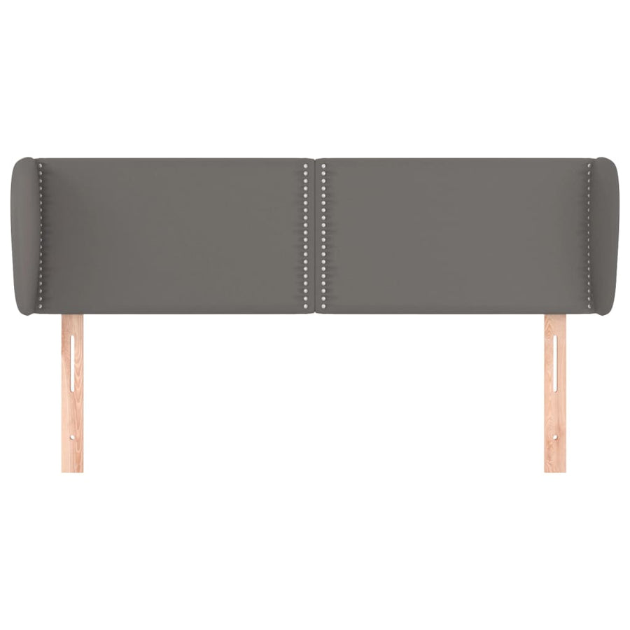 Hoofdbord met randen 147x23x78/88 cm kunstleer grijs 147 x 23 x 78/88 cm Grijs