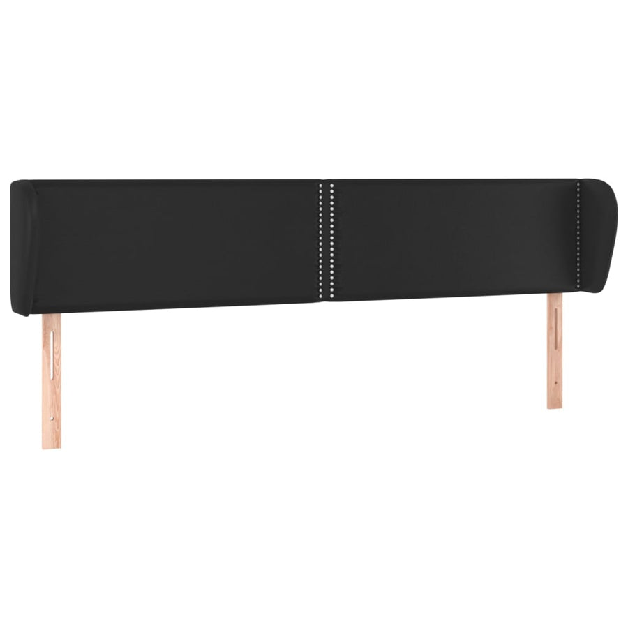 Hoofdbord met randen 183x23x78/88 cm kunstleer zwart 183 x 23 x 78/88 cm Zwart