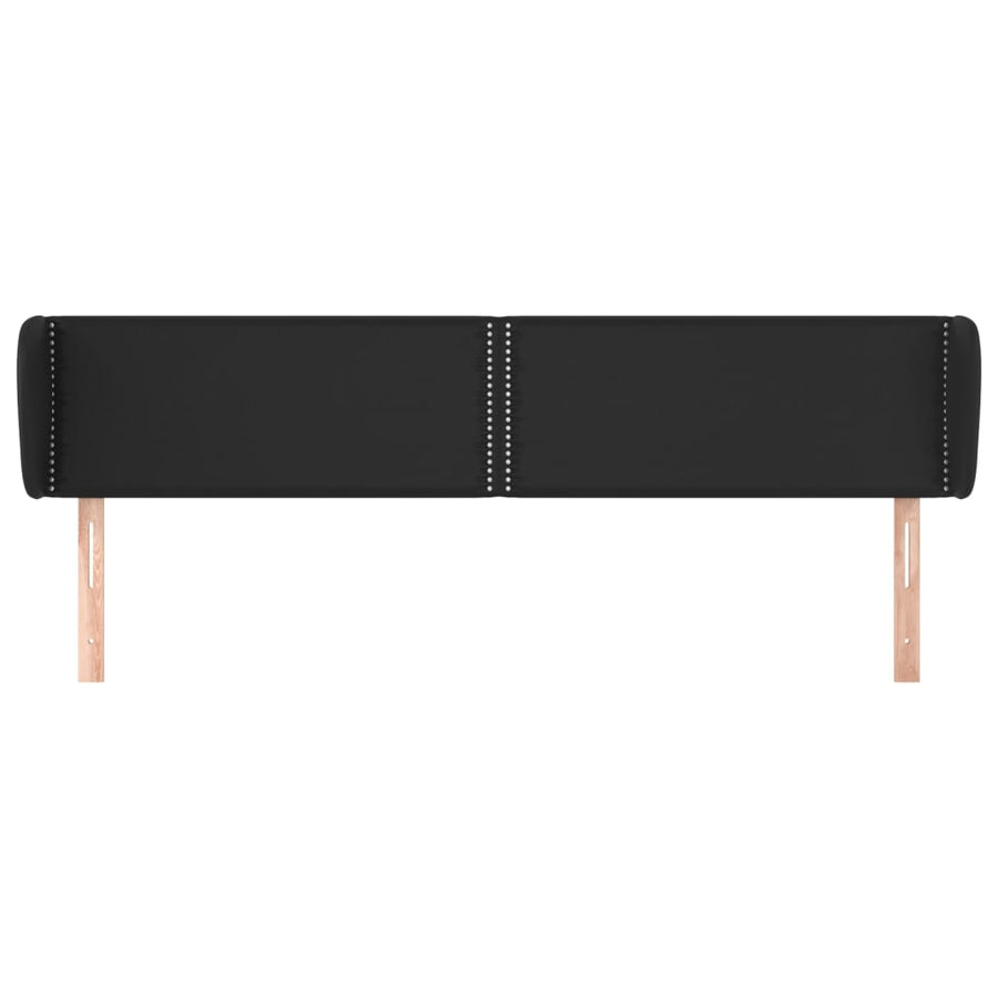 Hoofdbord met randen 183x23x78/88 cm kunstleer zwart 183 x 23 x 78/88 cm Zwart