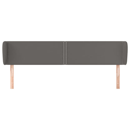 Hoofdbord met randen 183x23x78/88 cm kunstleer grijs 183 x 23 x 78/88 cm Grijs