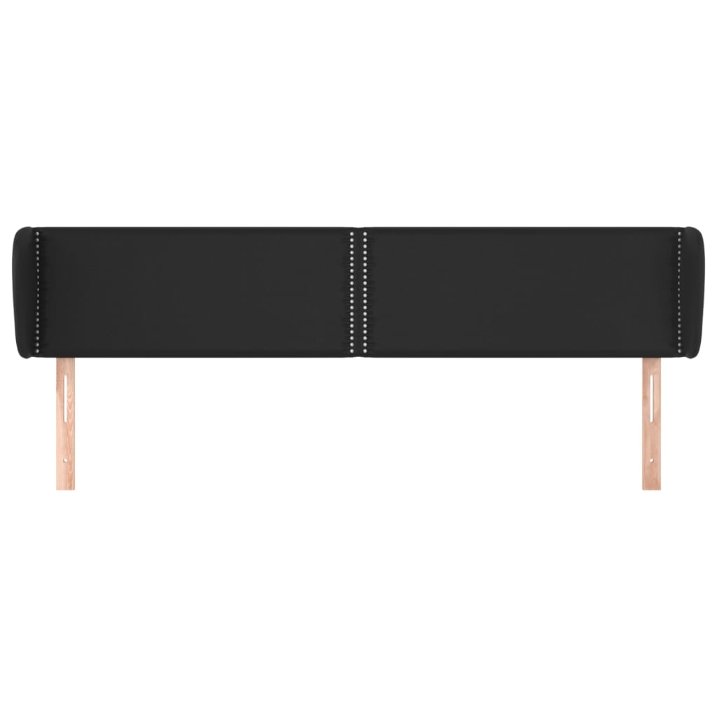 Hoofdbord met randen 203x23x78/88 cm kunstleer zwart 203 x 23 x 78/88 cm Zwart