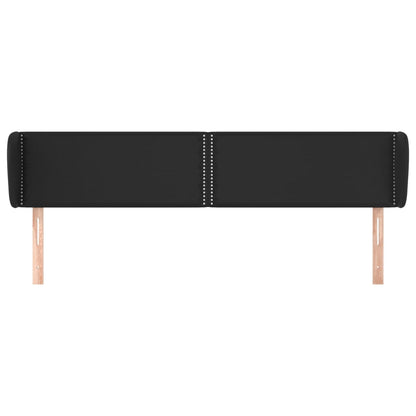 Hoofdbord met randen 203x23x78/88 cm kunstleer zwart 203 x 23 x 78/88 cm Zwart