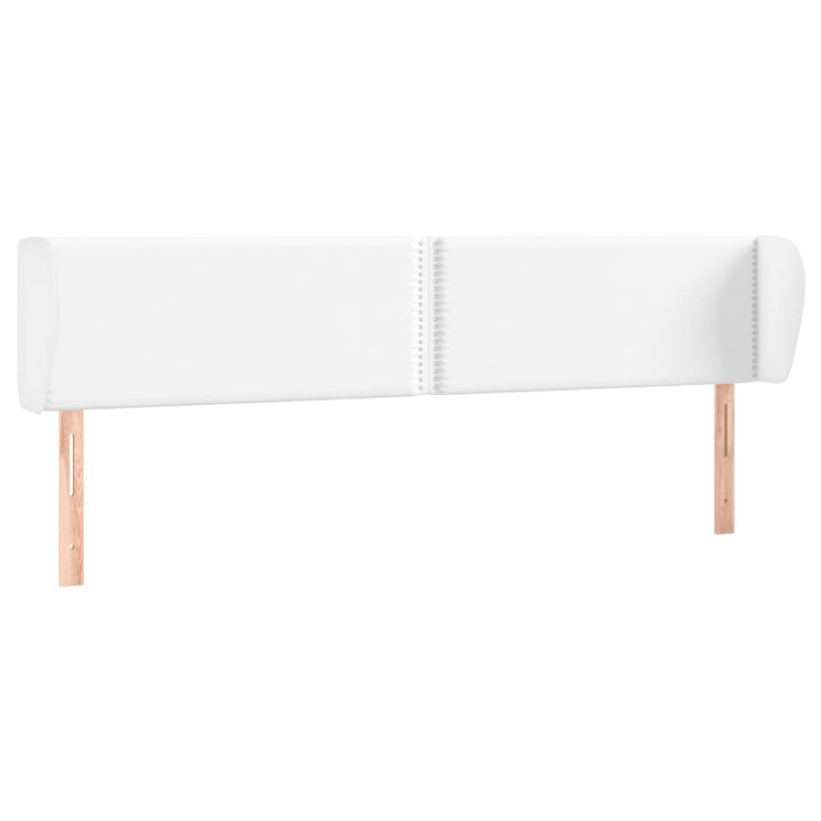 Hoofdbord met randen 203x23x78/88 cm kunstleer wit 203 x 23 x 78/88 cm Wit