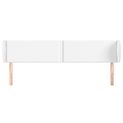 Hoofdbord met randen 203x23x78/88 cm kunstleer wit 203 x 23 x 78/88 cm Wit