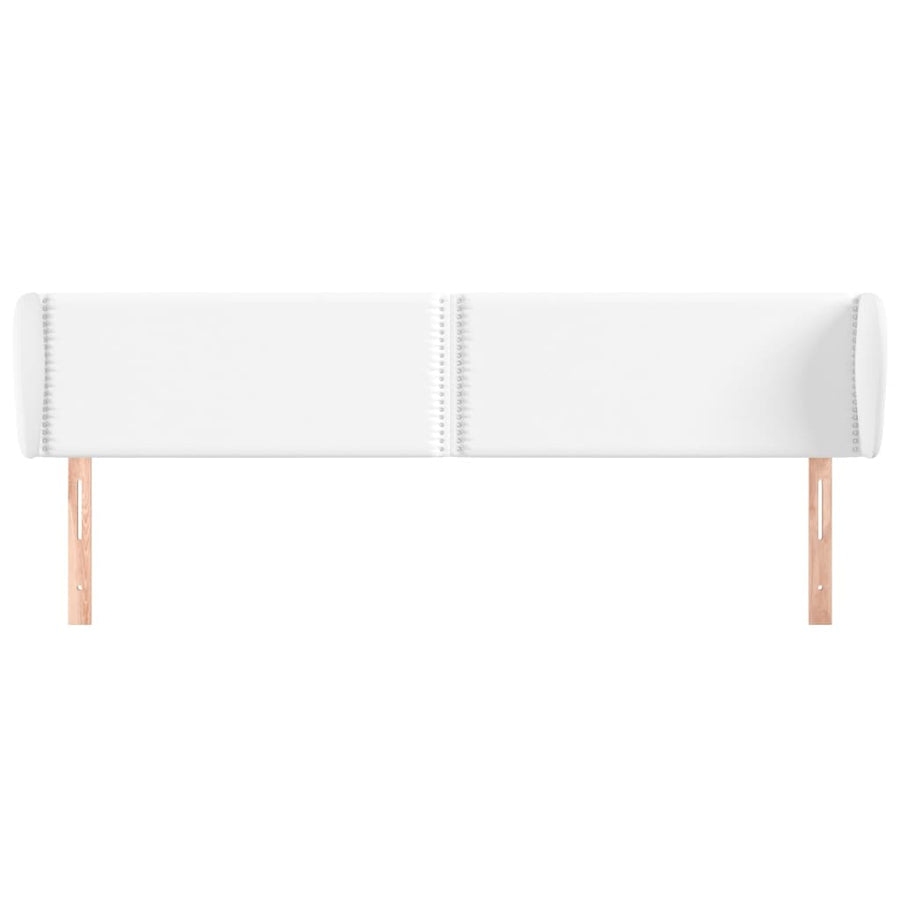 Hoofdbord met randen 203x23x78/88 cm kunstleer wit 203 x 23 x 78/88 cm Wit
