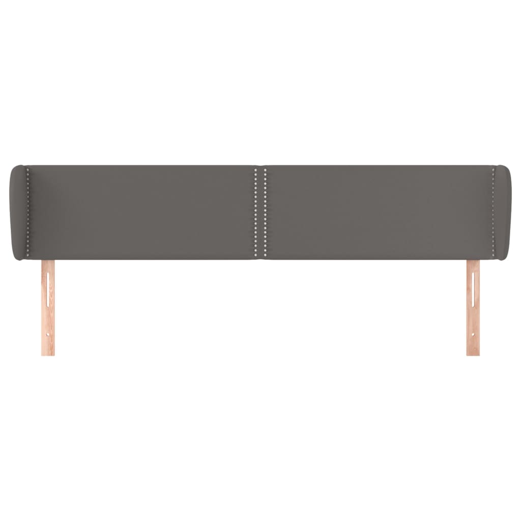 Hoofdbord met randen 203x23x78/88 cm kunstleer grijs 203 x 23 x 78/88 cm Grijs