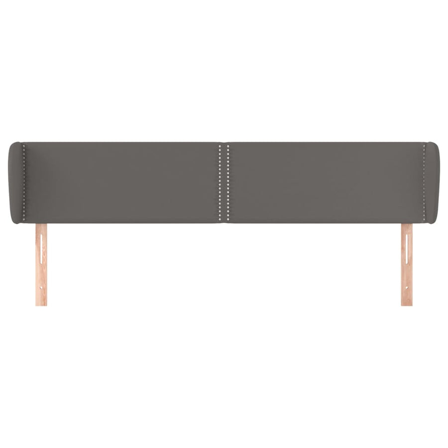 Hoofdbord met randen 203x23x78/88 cm kunstleer grijs 203 x 23 x 78/88 cm Grijs