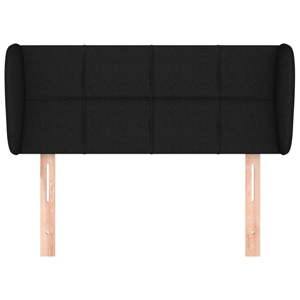 Hoofdbord met randen 83x23x78/88 cm stof zwart 83 x 23 x 78/88 cm Zwart