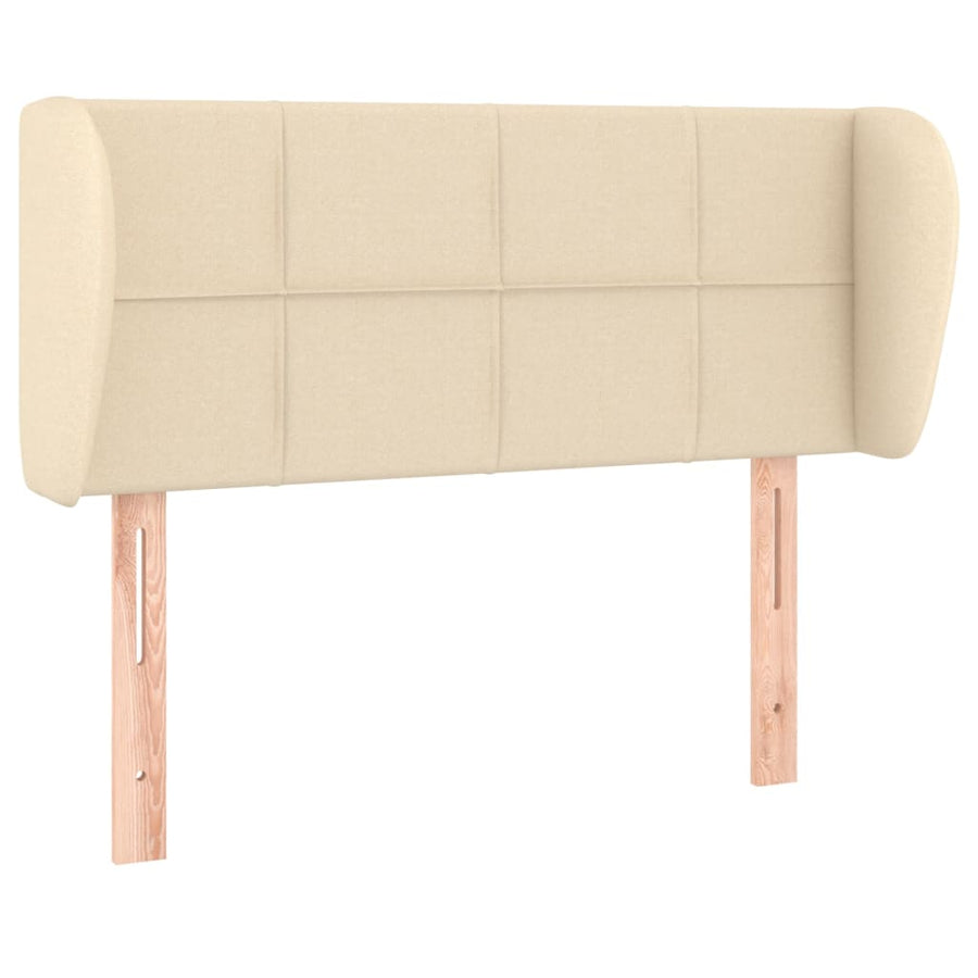 Hoofdbord Met Randen Stof Kleurig 83 x 23 x 78/88 cm Crème