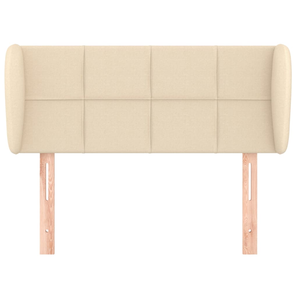 Hoofdbord Met Randen Stof Kleurig 83 x 23 x 78/88 cm Crème