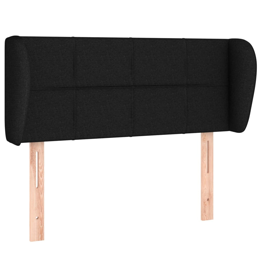 Hoofdbord met randen 93x23x78/88 cm stof zwart 93 x 23 x 78/88 cm Zwart