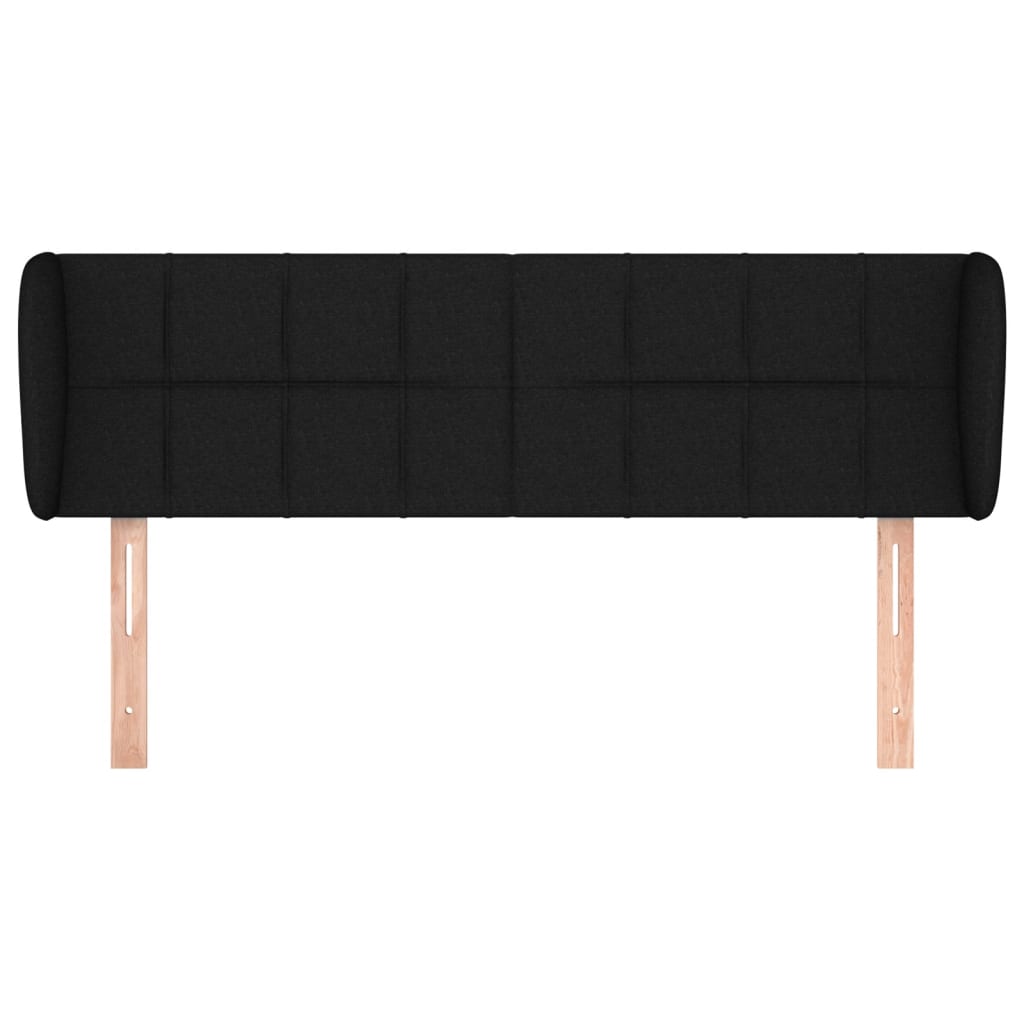Hoofdbord met randen 147x23x78/88 cm stof zwart 147 x 23 x 78/88 cm Zwart