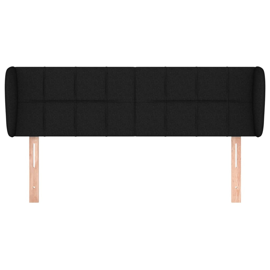Hoofdbord met randen 147x23x78/88 cm stof zwart 147 x 23 x 78/88 cm Zwart