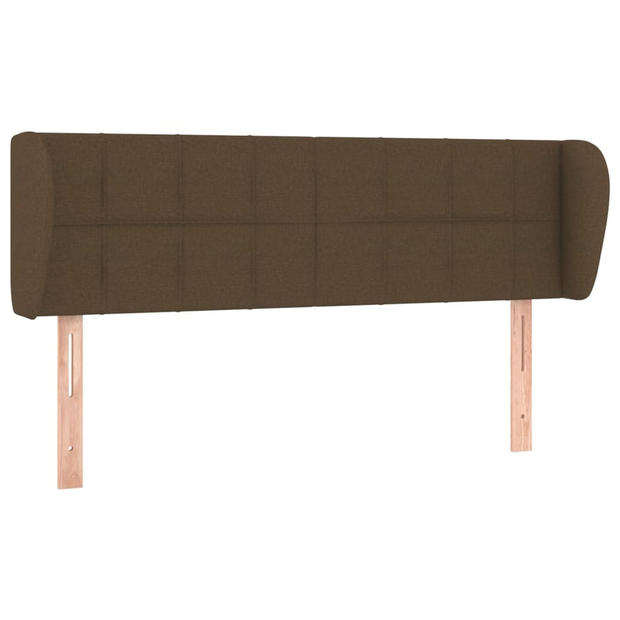 Hoofdbord Met Randen Stof 147 x 23 x 78/88 cm Donkerbruin