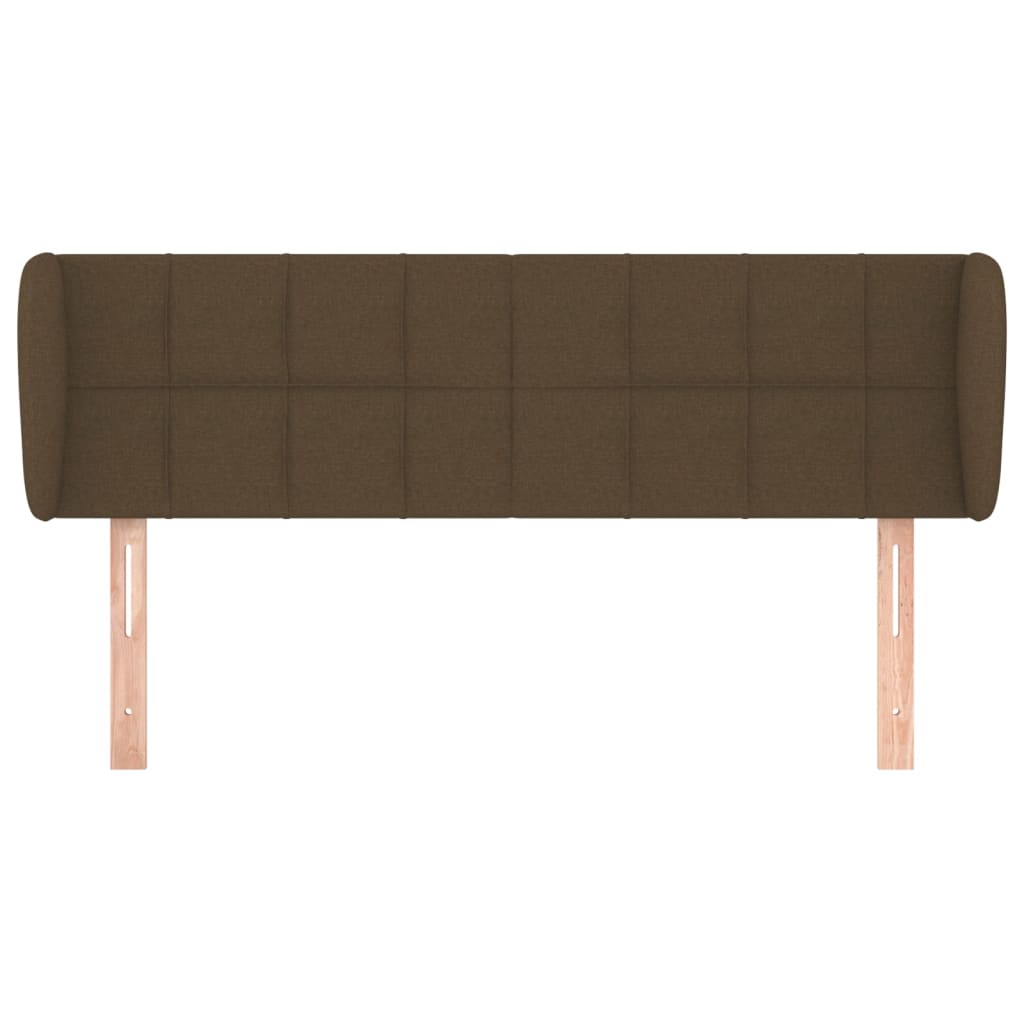 Hoofdbord Met Randen Stof 147 x 23 x 78/88 cm Donkerbruin