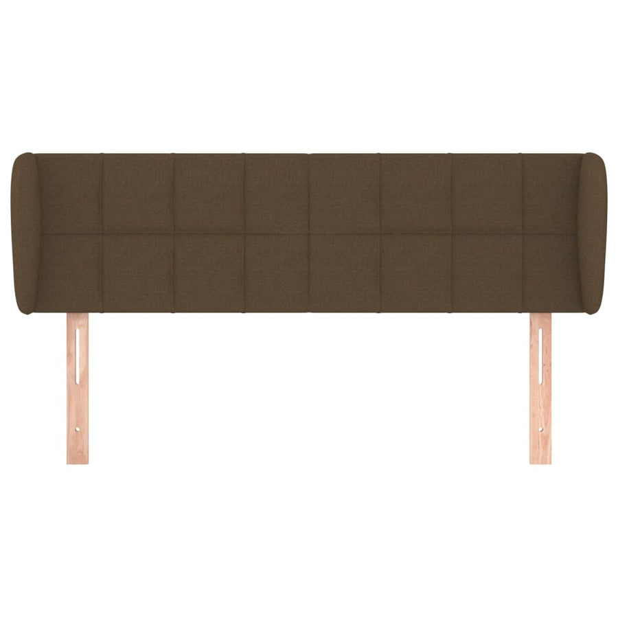 Hoofdbord Met Randen Stof 147 x 23 x 78/88 cm Donkerbruin