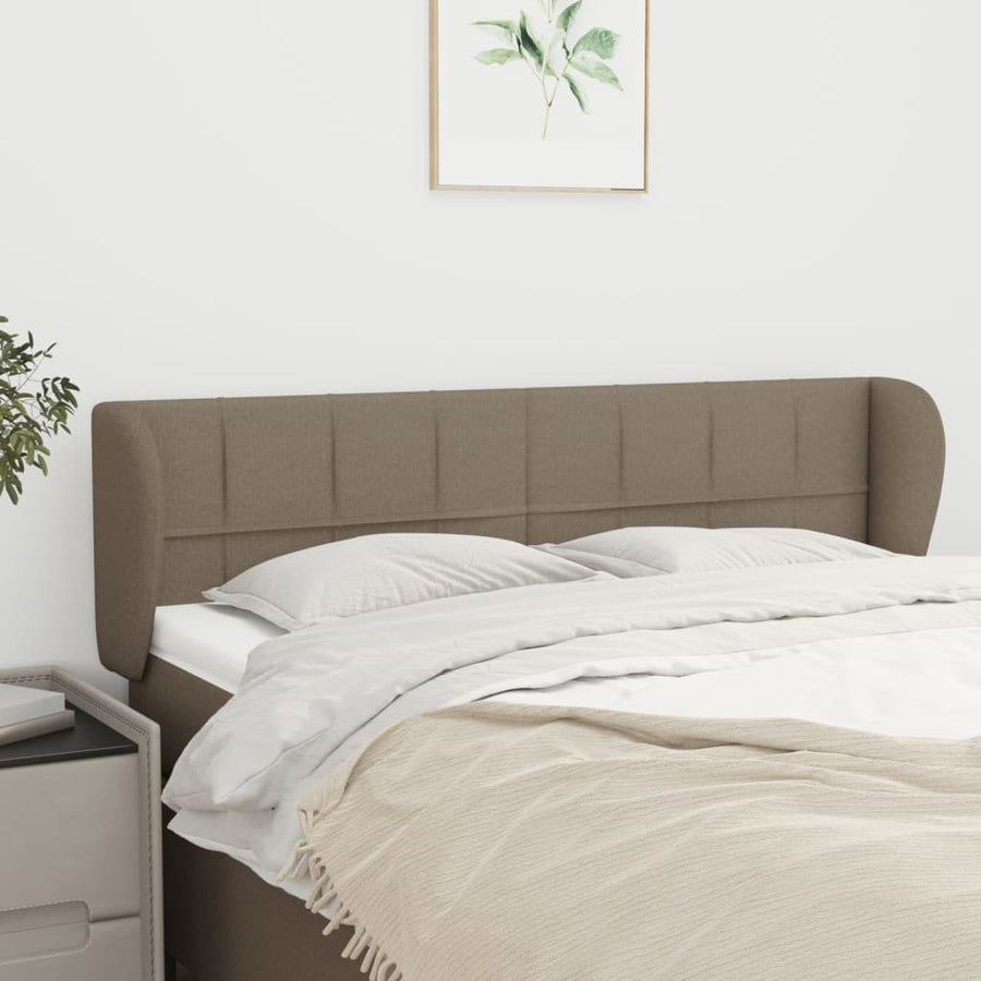 Hoofdbord Met Randen Stof 147 x 23 x 78/88 cm Taupe