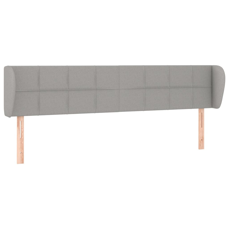 Hoofdbord Met Randen Stof 163 x 23 x 78/88 cm Lichtgrijs