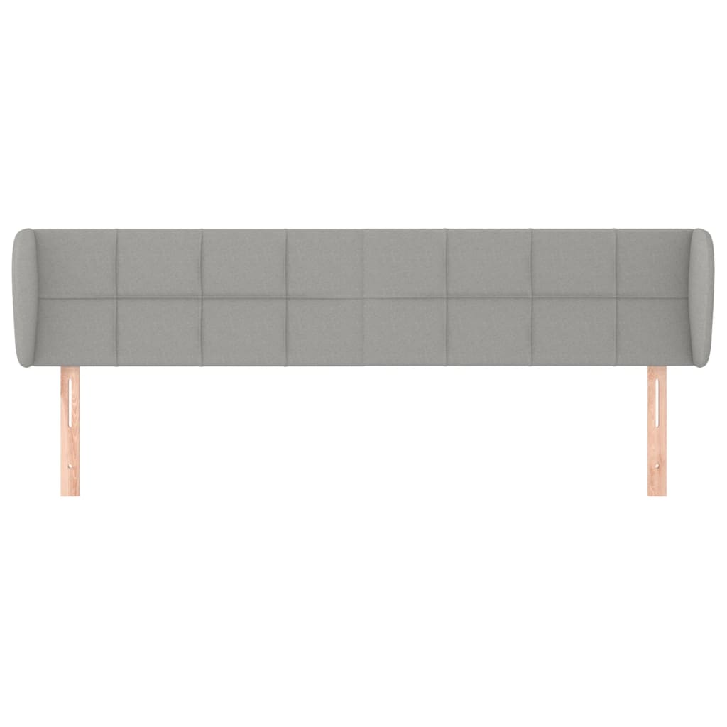 Hoofdbord Met Randen Stof 163 x 23 x 78/88 cm Lichtgrijs