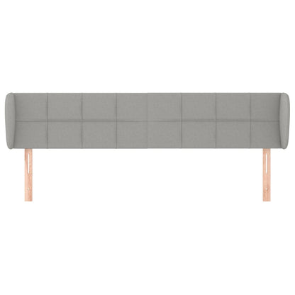 Hoofdbord Met Randen Stof 163 x 23 x 78/88 cm Lichtgrijs