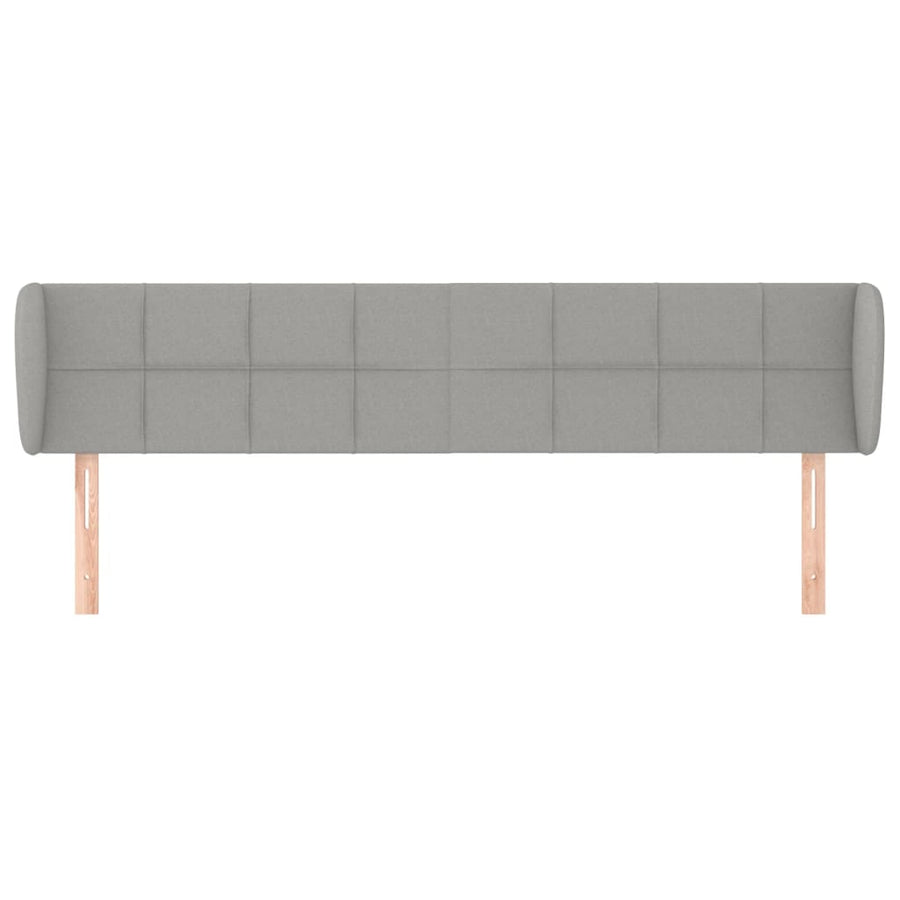 Hoofdbord Met Randen Stof 163 x 23 x 78/88 cm Lichtgrijs