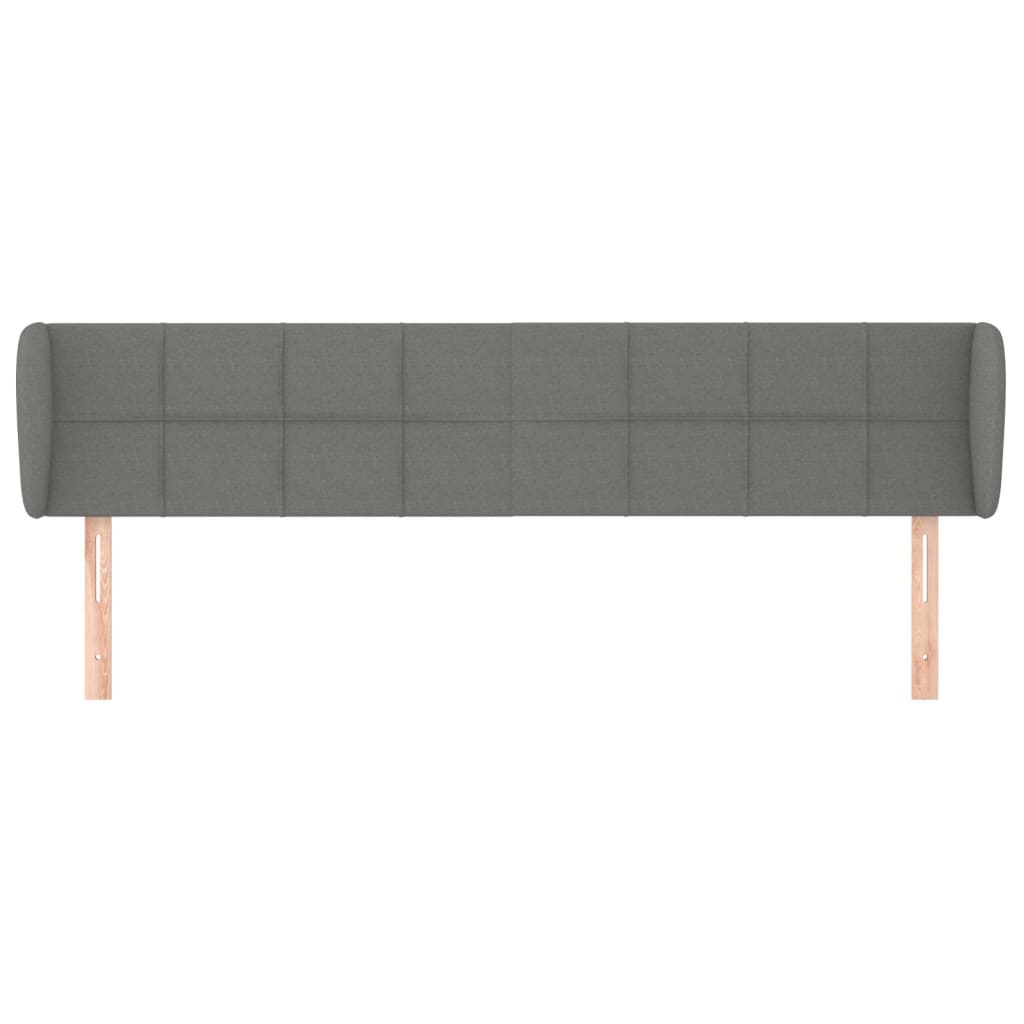 Hoofdbord met randen 163x23x78/88 cm stof donkergrijs 163 x 23 x 78/88 cm Donkergrijs