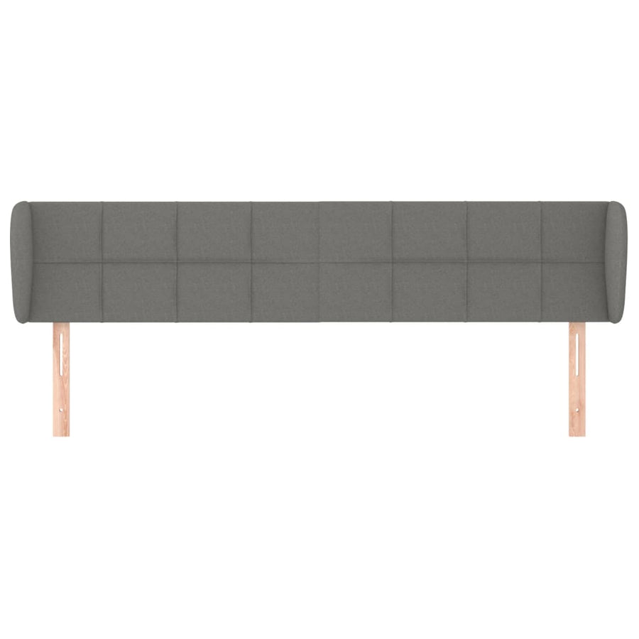 Hoofdbord met randen 163x23x78/88 cm stof donkergrijs 163 x 23 x 78/88 cm Donkergrijs