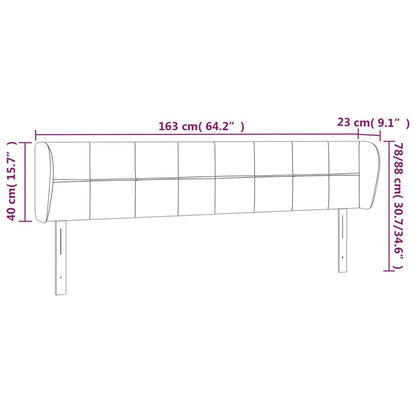 Hoofdbord met randen 163x23x78/88 cm stof donkerbruin 163 x 23 x 78/88 cm Donkerbruin