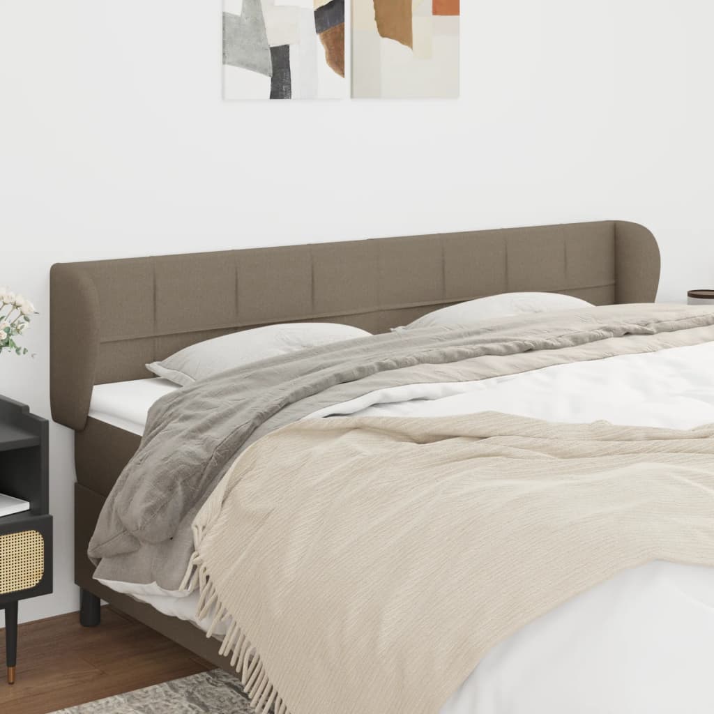 Hoofdbord met randen 163x23x78/88 cm stof taupe 163 x 23 x 78/88 cm Taupe